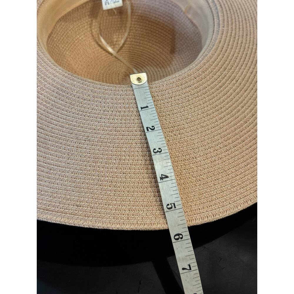 Odiva Wide Brim Floppy Sun Hat One Size Beige Paper Straw Beach Resort Hat - Picture 6 of 8